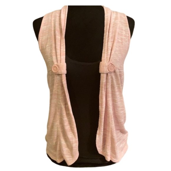 Belle Du Jour Tops - Bella du Jour Pink Cardi Vest
